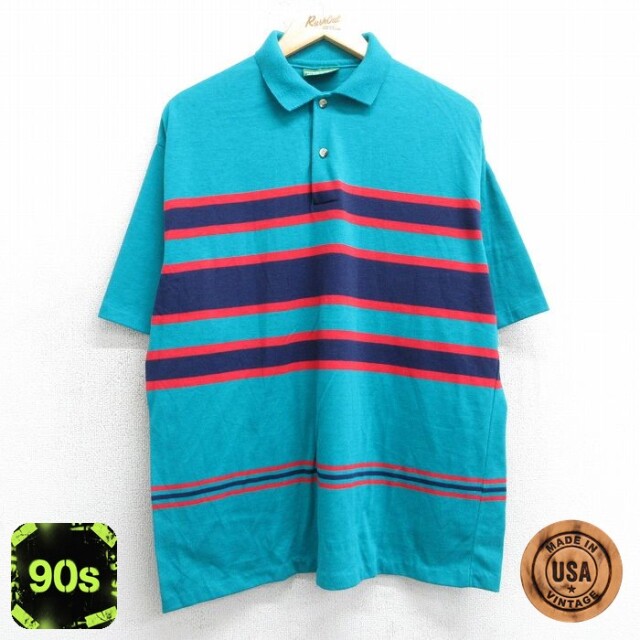 90s 半袖ポロシャツ グリーン XL | 古着