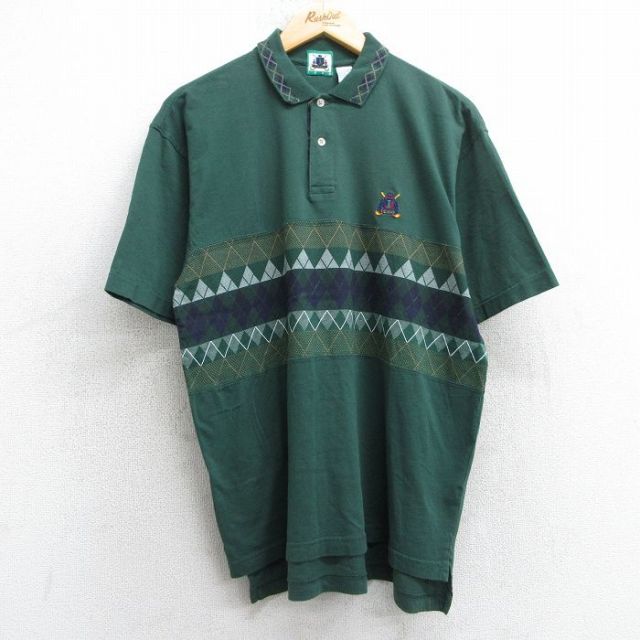 IZOD 90s 半袖ポロシャツ ワンポイントロゴ グリーン L | 古着