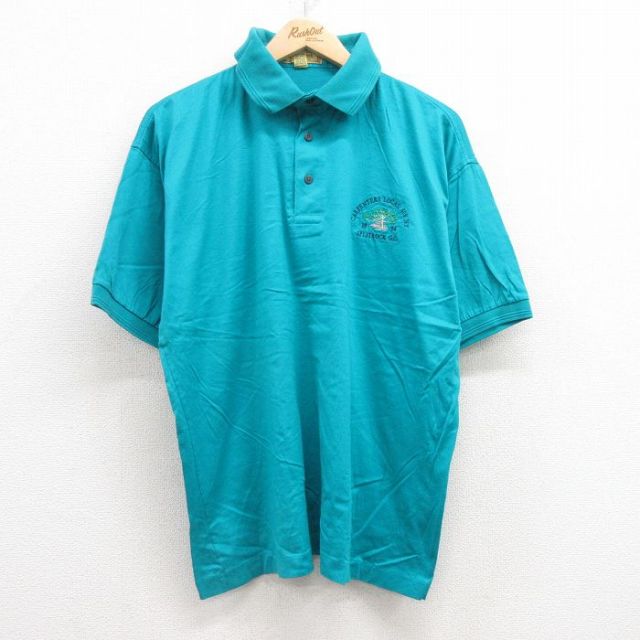【50%OFF】90s 半袖ポロシャツ ブルー XL | 古着