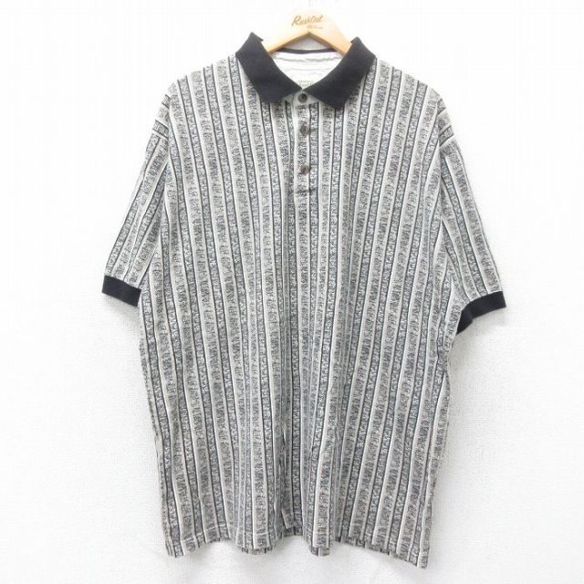 【50%OFF】セントジョンズベイ 00s 半袖ポロシャツ グレーストライプ XL | 古着