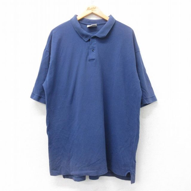 【50%OFF】90s 半袖ポロシャツ ネイビー XL | 古着