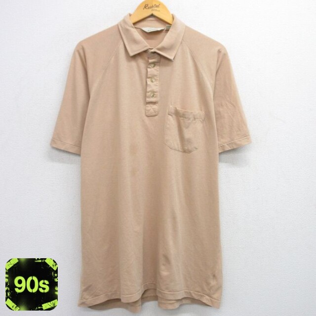 【50%OFF】アロー 90s 半袖ポロシャツ ラグラン ベージュ XL | 古着