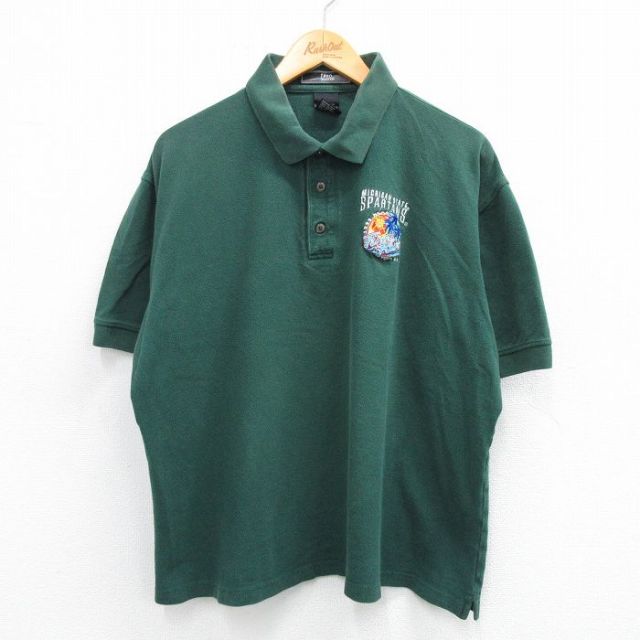 【50%OFF】半袖ポロシャツ ミシガン グリーン XL | 古着