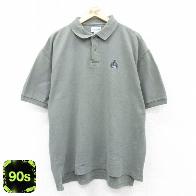 IZOD 90s 半袖ポロシャツ ワンポイントロゴ グリーン XL | 古着