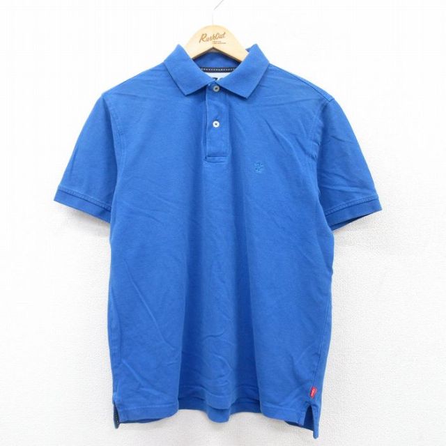 IZOD 半袖ポロシャツ ワンポイントロゴ ブルー L | 古着