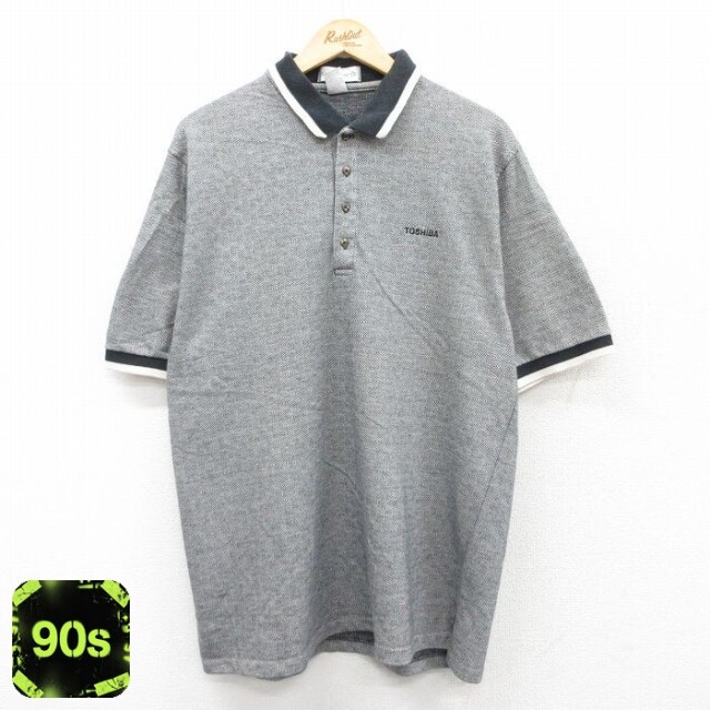 【50%OFF】マンシングウェア 90s 半袖ポロシャツ TOSHIBA グレー XL | 古着