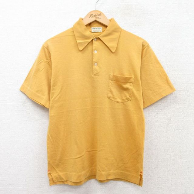 【50%OFF】70s 半袖ポロシャツ イエロー M | 古着