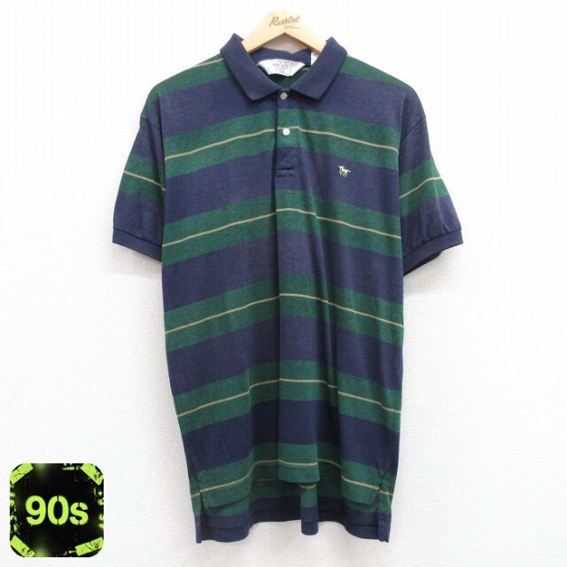 シアーズ 90s 半袖ポロシャツ ワンポイントロゴ ネイビー XL | 古着