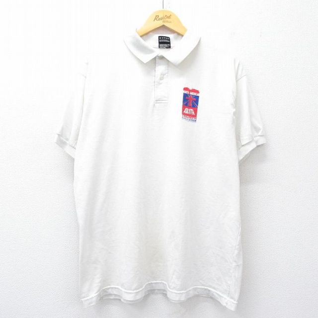 【50%OFF】フルーツオブザルーム 90s 半袖ポロシャツ ノースアメリカン ホワイト XL | 古着