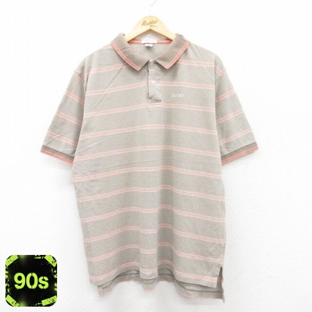 IZOD 90s 半袖ポロシャツ ワンポイントロゴ カーキ XL | 古着