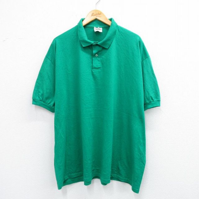 【50%OFF】ヘインズ 00s 半袖ポロシャツ グリーン XL | 古着