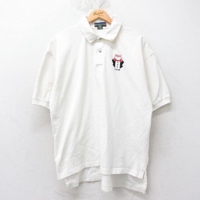 【50%OFF】90s 半袖ポロシャツ Mark ホワイト XL | 古着