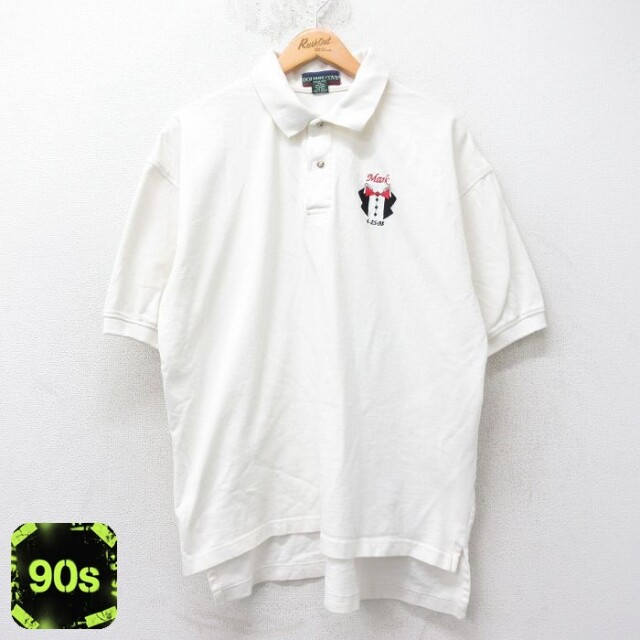 90s 半袖ポロシャツ Mark ホワイト XL | 古着