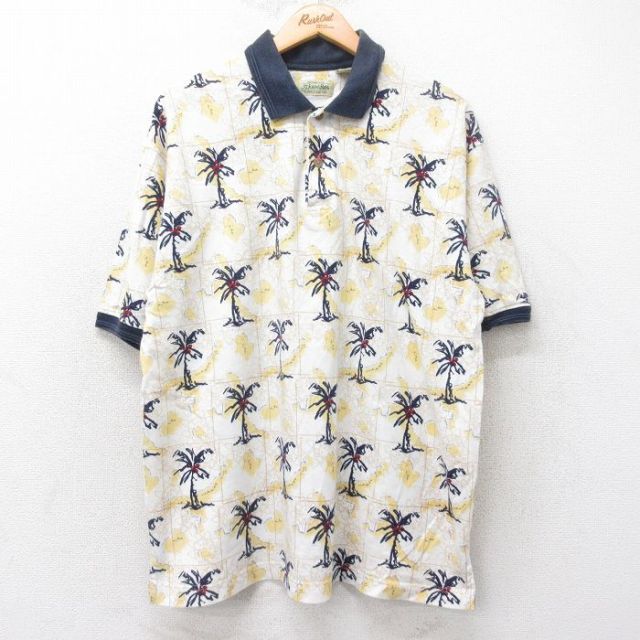 セントジョンズベイ 00s 半袖ポロシャツ ヤシの木 イエロー L | 古着