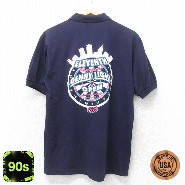 GENNY 90s 半袖ポロシャツ LIGHT ネイビー M | 古着