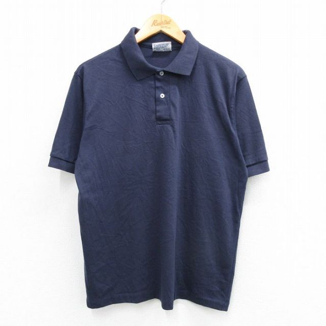 ヘインズ 90s 半袖ポロシャツ ネイビー L | 古着
