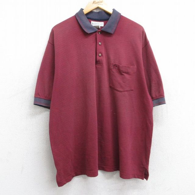 【50%OFF】グランドスラム 90s 半袖ポロシャツ ワンポイントロゴ レッド XL | 古着