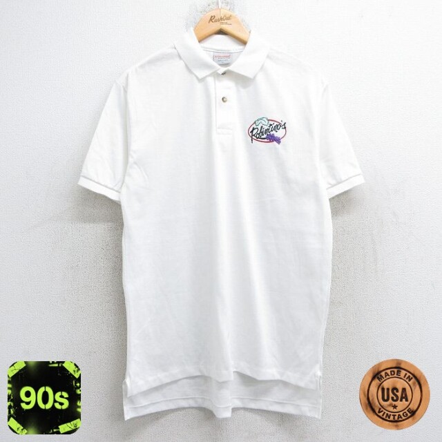 90s 半袖ポロシャツ Robintino ホワイト L | 古着