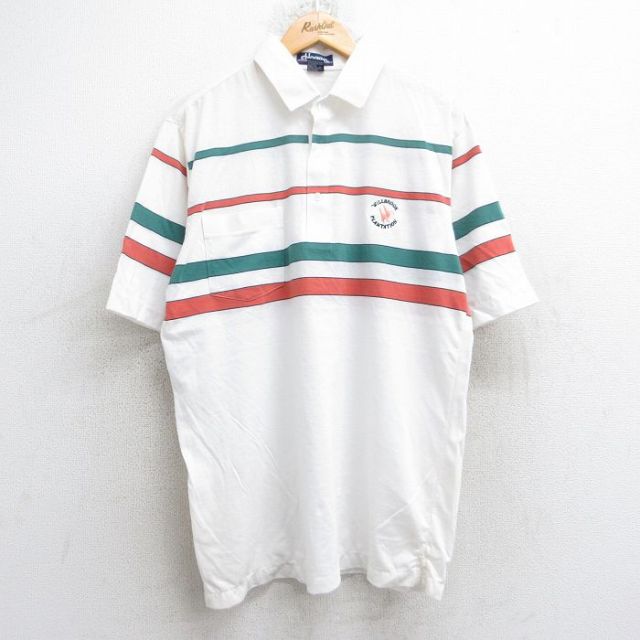 【50%OFF】00s 半袖ポロシャツ WILLBROCK PLANTATION ホワイト XL | 古着