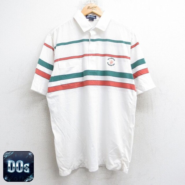 00s 半袖ポロシャツ WILLBROCK PLANTATION ホワイト XL | 古着
