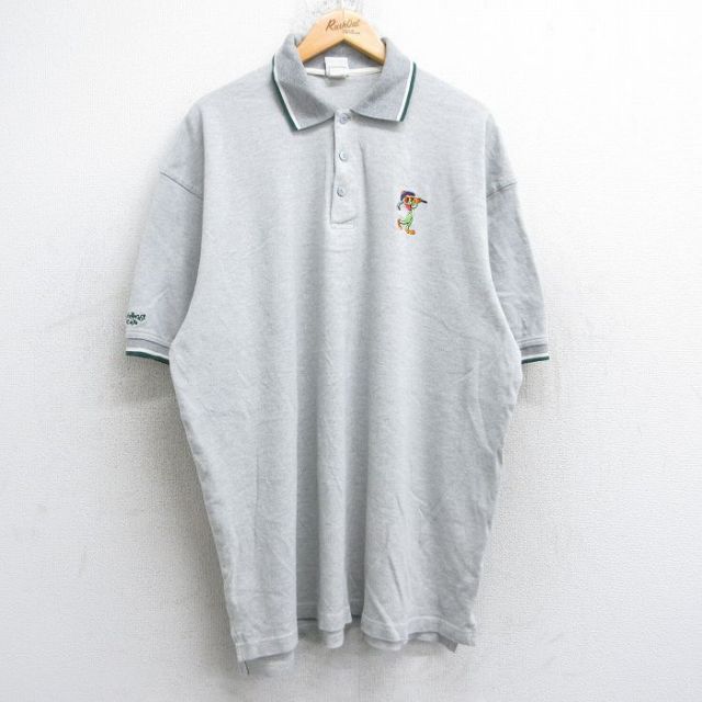 古着通販 XL☆古着 半袖 ポロ シャツ メンズ 90年代 90s カエル ゴルフ