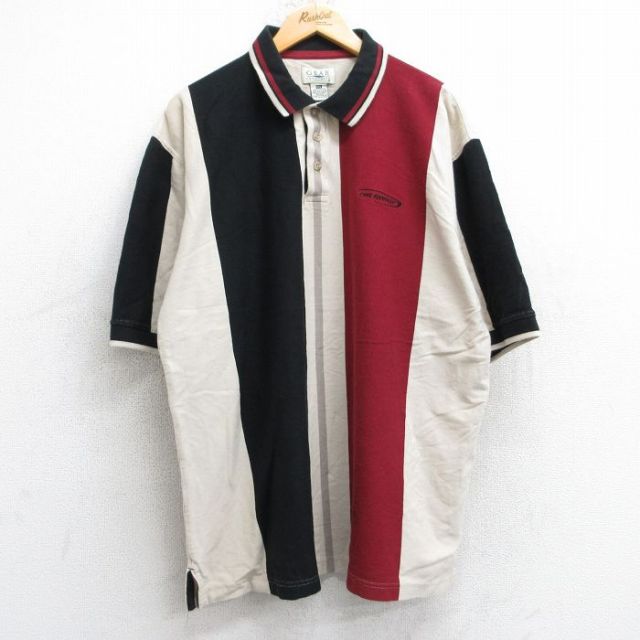 90s 半袖ポロシャツ CMS ENERGY カーキ XL | 古着