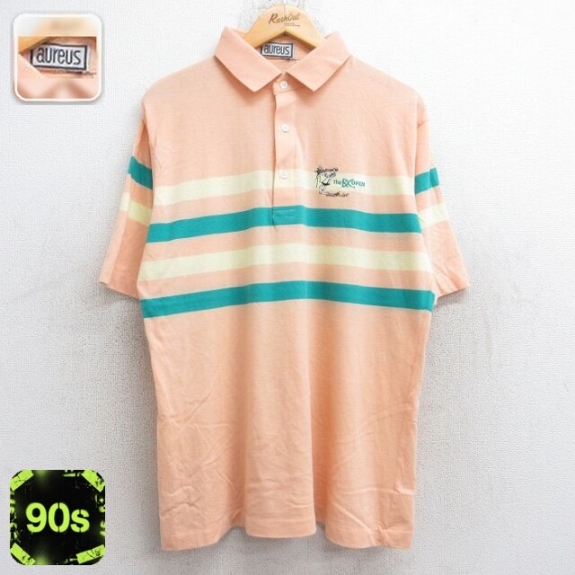 90s 半袖ポロシャツ BCオープン オレンジ XL | 古着