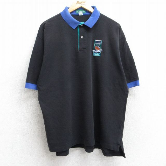 【50%OFF】ポロシャツ 90s 半袖ポロシャツ ゴルフ ブラック XL | 古着