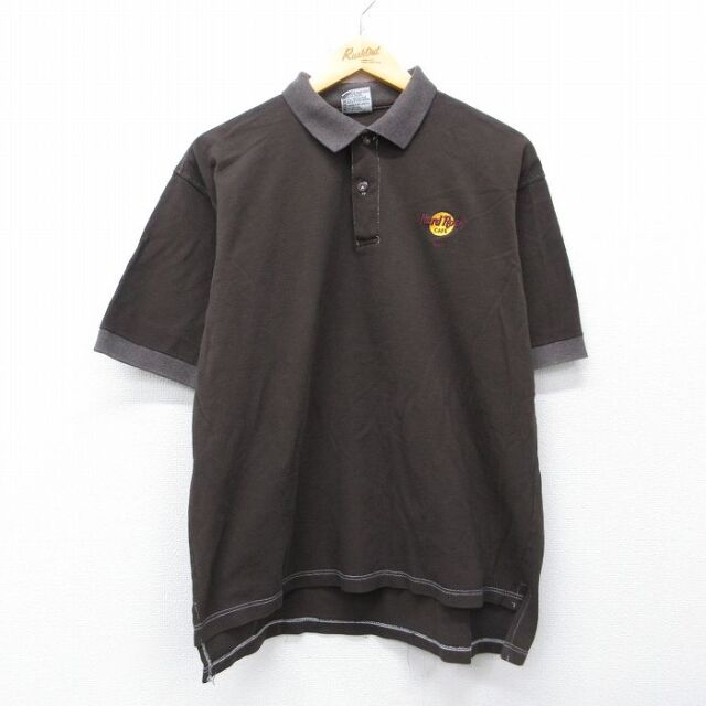 ハードロックカフェ 90s 半袖ポロシャツ マウイ ブラウン メンズXL相当 | 古着