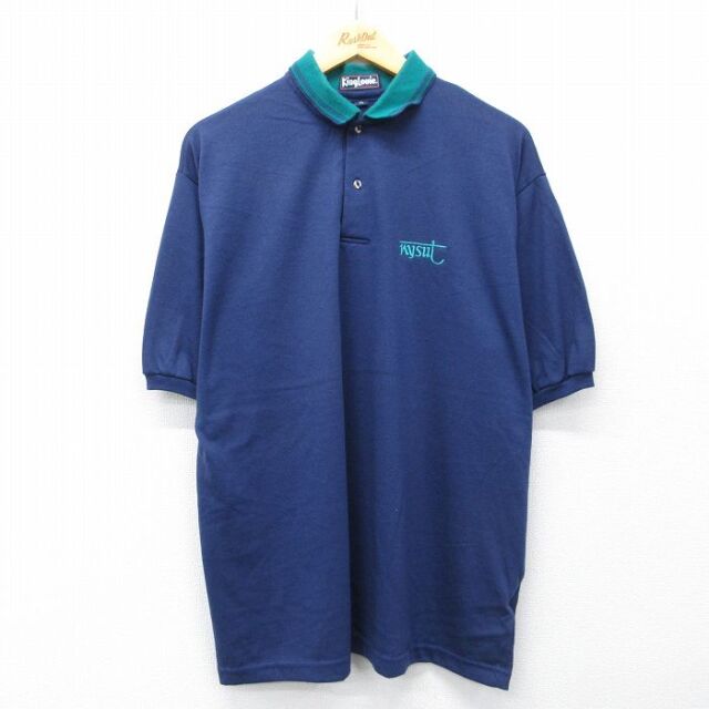 キングルイ 90s 半袖ポロシャツ nysut ネイビー メンズXL相当 | 古着