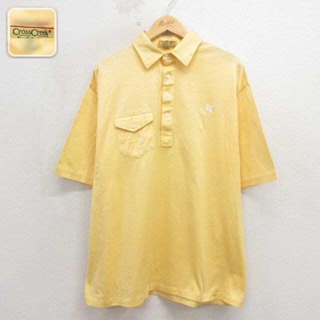 【20%OFF】チョウ 90s 半袖ポロシャツ イエロー メンズXL相当 | 古着