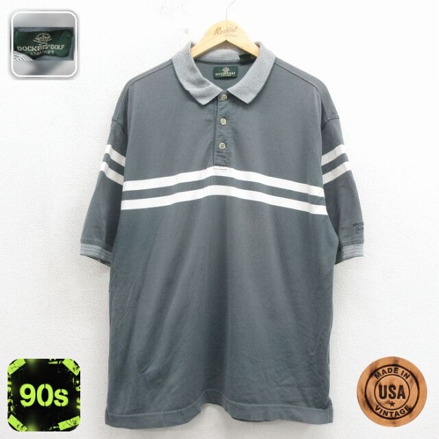 【20%OFF】ドッカーズ 90s 半袖ポロシャツ グレー メンズXL相当 | 古着