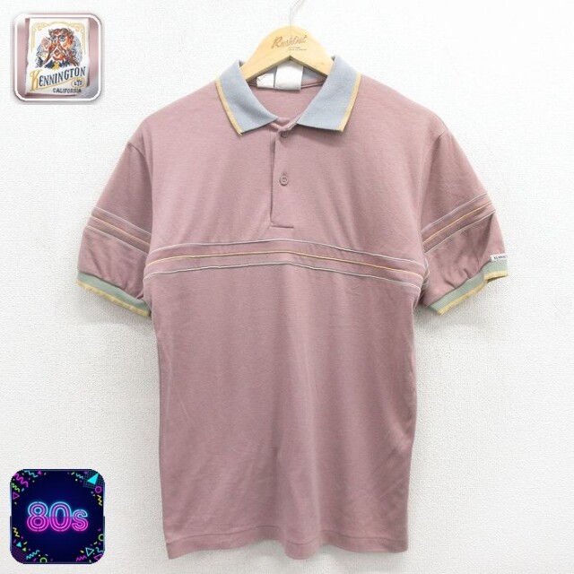 【20%OFF】ケニントン 80s 半袖ポロシャツ ピンク メンズM相当 | 古着