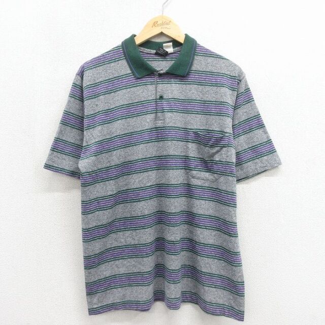 古着通販 L☆古着 半袖 ポロ シャツ メンズ 90年代 90s カナダ製