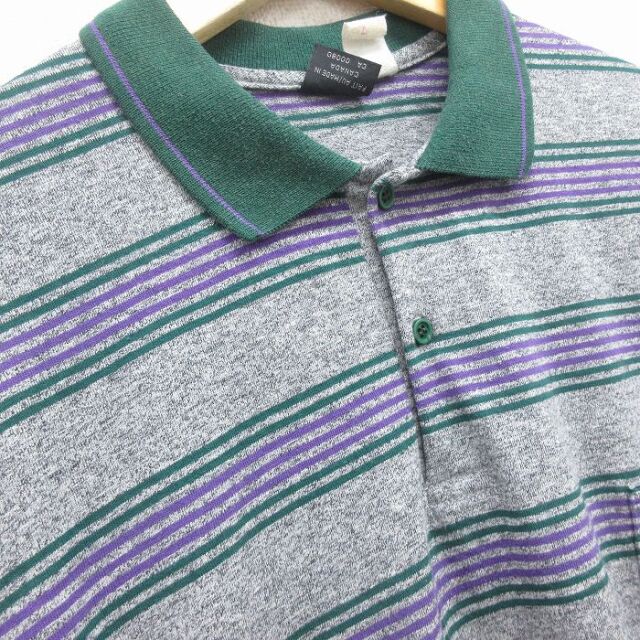 古着通販 L☆古着 半袖 ポロ シャツ メンズ 90年代 90s カナダ製