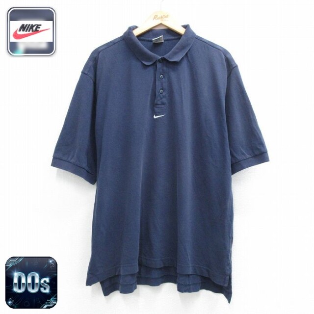 【20%OFF】ナイキ 00s 半袖ポロシャツ ワンポイントロゴ ネイビー メンズXL相当 | 古着