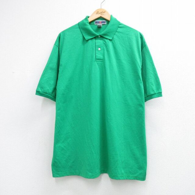 古着通販 L☆古着 半袖 ポロ シャツ メンズ 90年代 90s ゴルフ 大きい