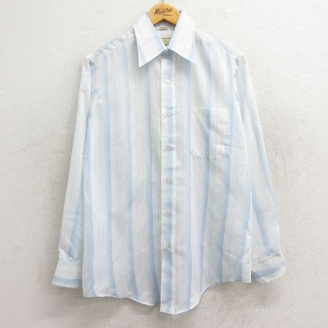 バンヒューセン 80s 長袖シャツ ストライプ ホワイト L | 古着