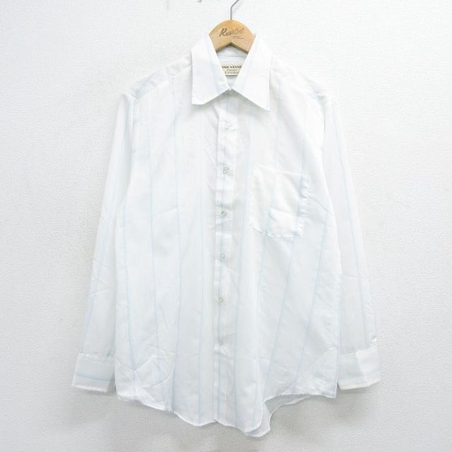 バンヒューセン 80s 長袖シャツ ストライプ ホワイト L | 古着