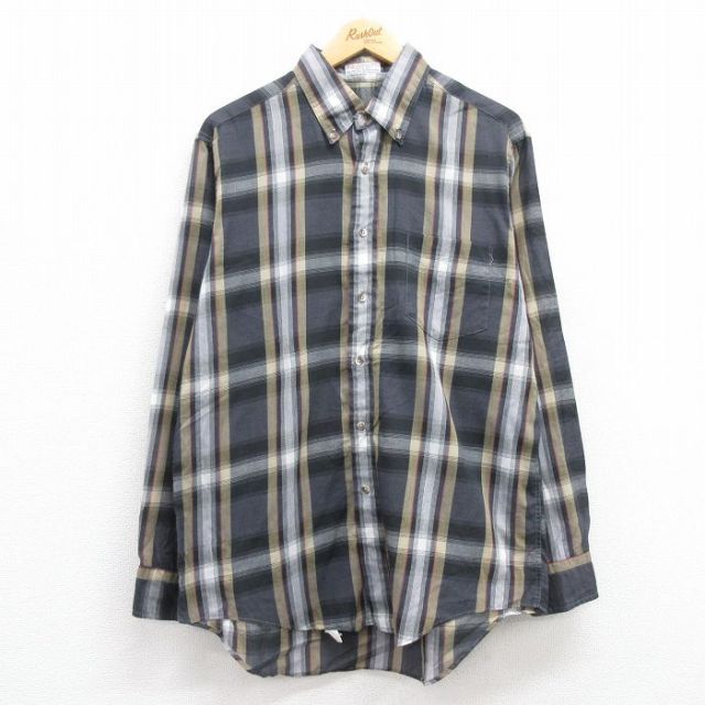 90s 長袖シャツ ブラックチェック L | 古着