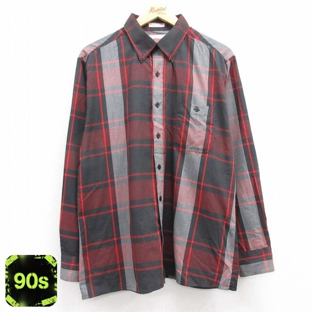 【50%OFF】キャンパス 90s 長袖シャツ ブラックチェック XL | 古着