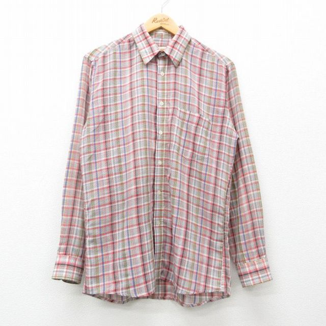 80s 長袖シャツ レッドチェック M | 古着