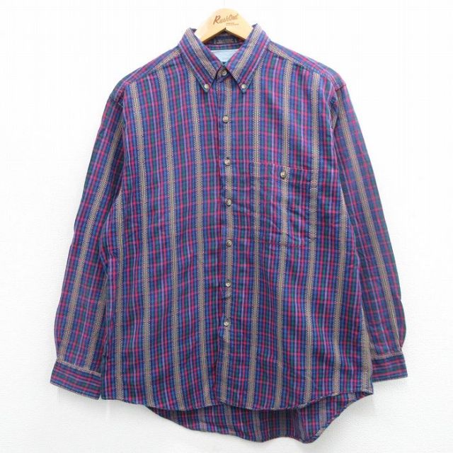 00s 長袖シャツ ネイビーチェック L | 古着