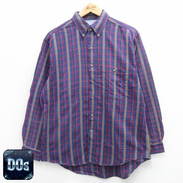 【50%OFF】00s 長袖シャツ ネイビーチェック L | 古着