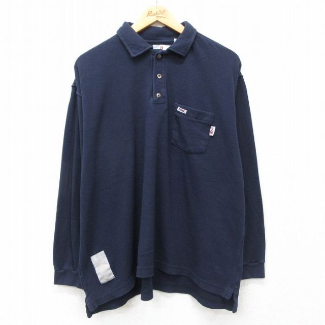 TYNDALE 長袖ポロシャツ ネイビー XL | 古着