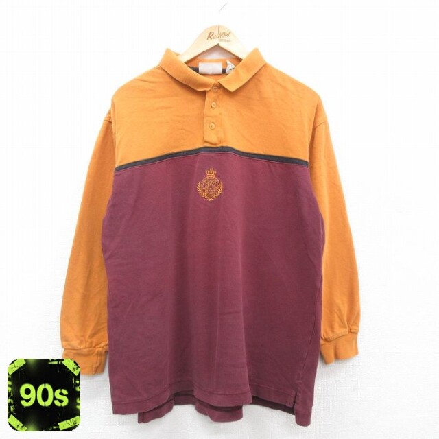 【50%OFF】エアロポステール 90s 長袖ポロシャツ バーガンディ L | 古着