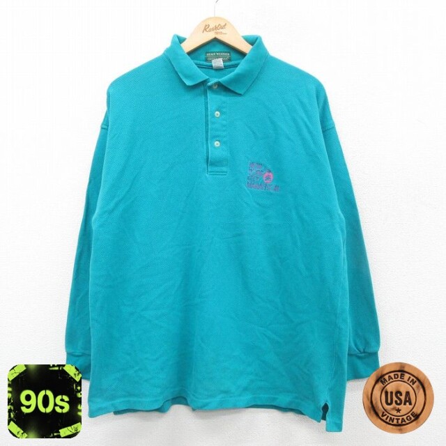 【50%OFF】ニューヨークマラソン 90s 長袖ポロシャツ ライトブルー L | 古着