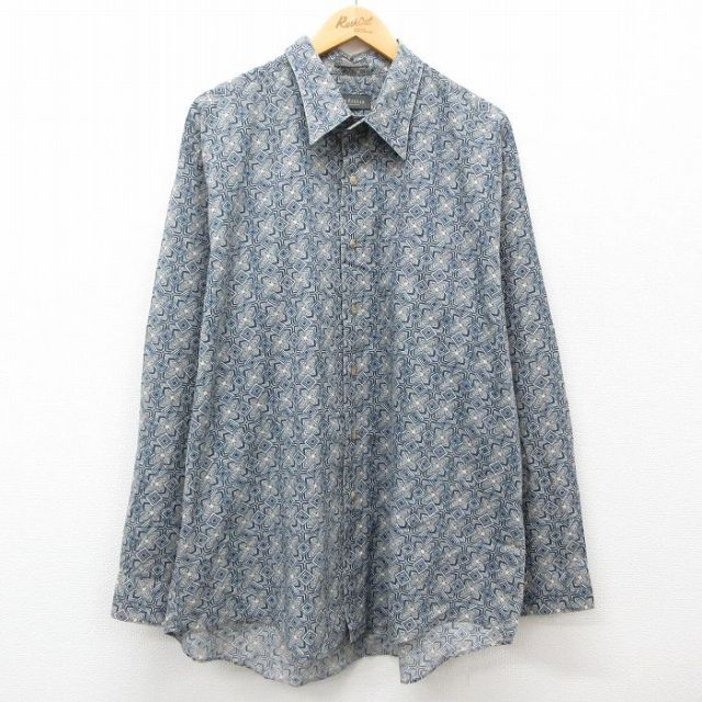 バンヒューセン 長袖シャツ ネイビー XL | 古着