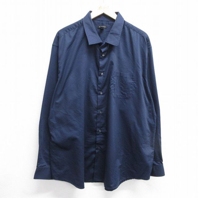 バンヒューセン 長袖シャツ ネイビー XL | 古着