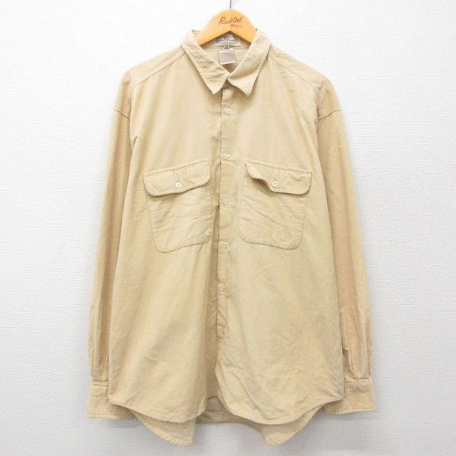 00s 長袖シャツ コーデュロイ ベージュ XL | 古着